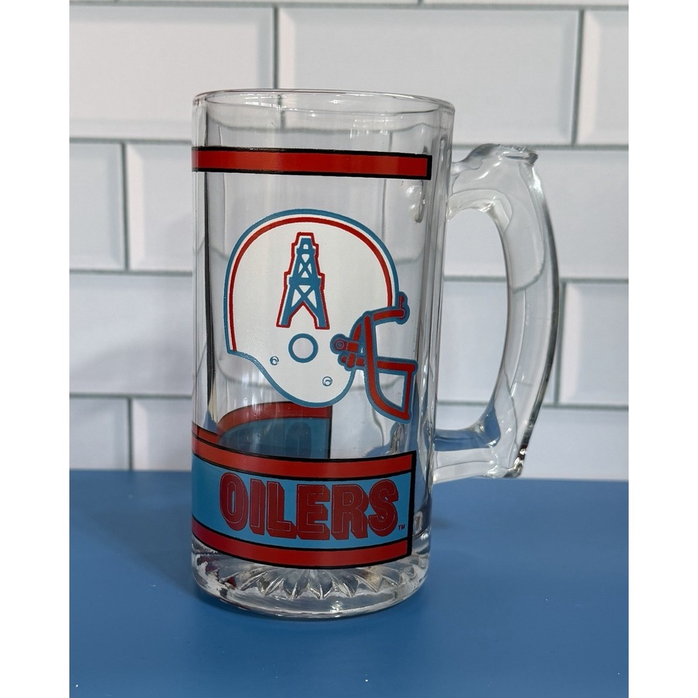 Houston Oilers Glass Heavy Mug 80's